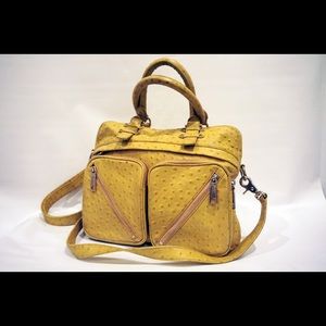 Rebecca Minkoff Yellow Ostrich Crossbody Handbag